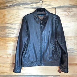 Vintage Polo Ralph Lauren 100% Genuine Leather Jacket 1980 Size Medium